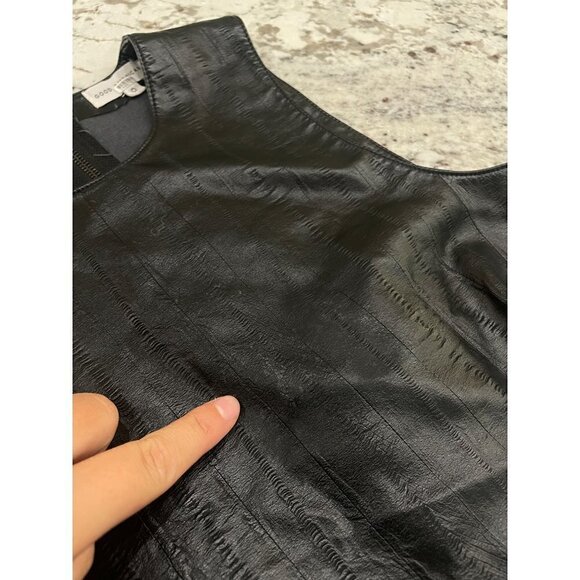 Good American Better Than Leather Faux Leather Top Black Womens Size 0 XS - Picture 8 of 11